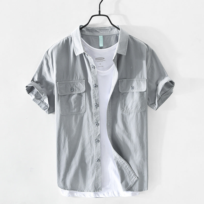 Casual Cotton Short-sleeved Shirt