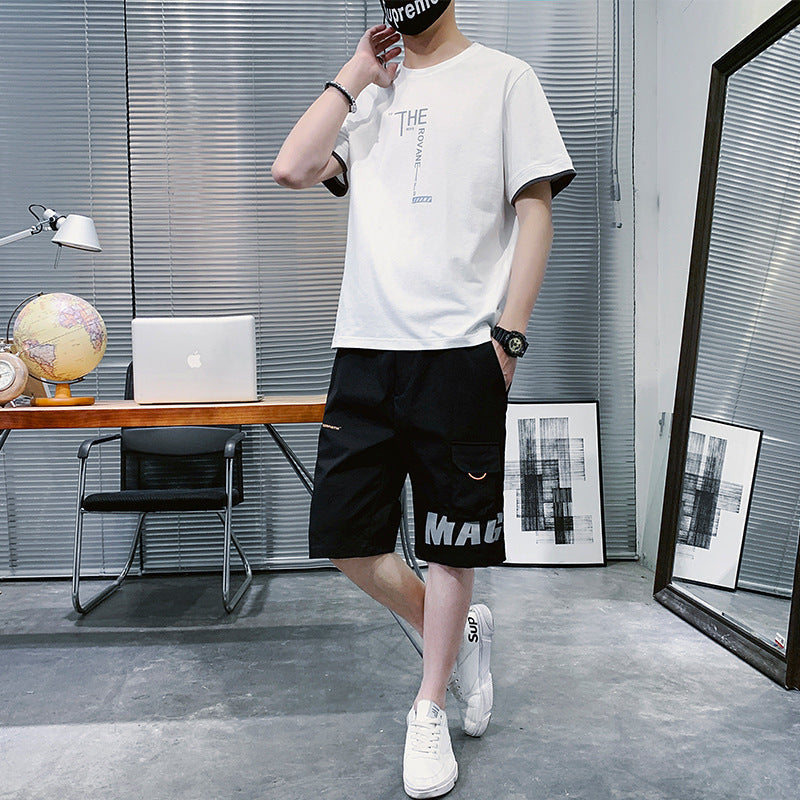 Summer New Men''s Hip-hop, Korean Style Short Sleeve T-shirt, Loose And Casual, With Sportswear