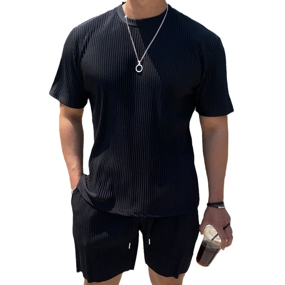 Sports Fitness Casual Men's Draping Short Sleeve