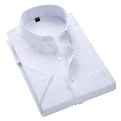 Summer New Men's Business Short-sleeved Shirts, Vertical Tooling Men's Casual Shirts