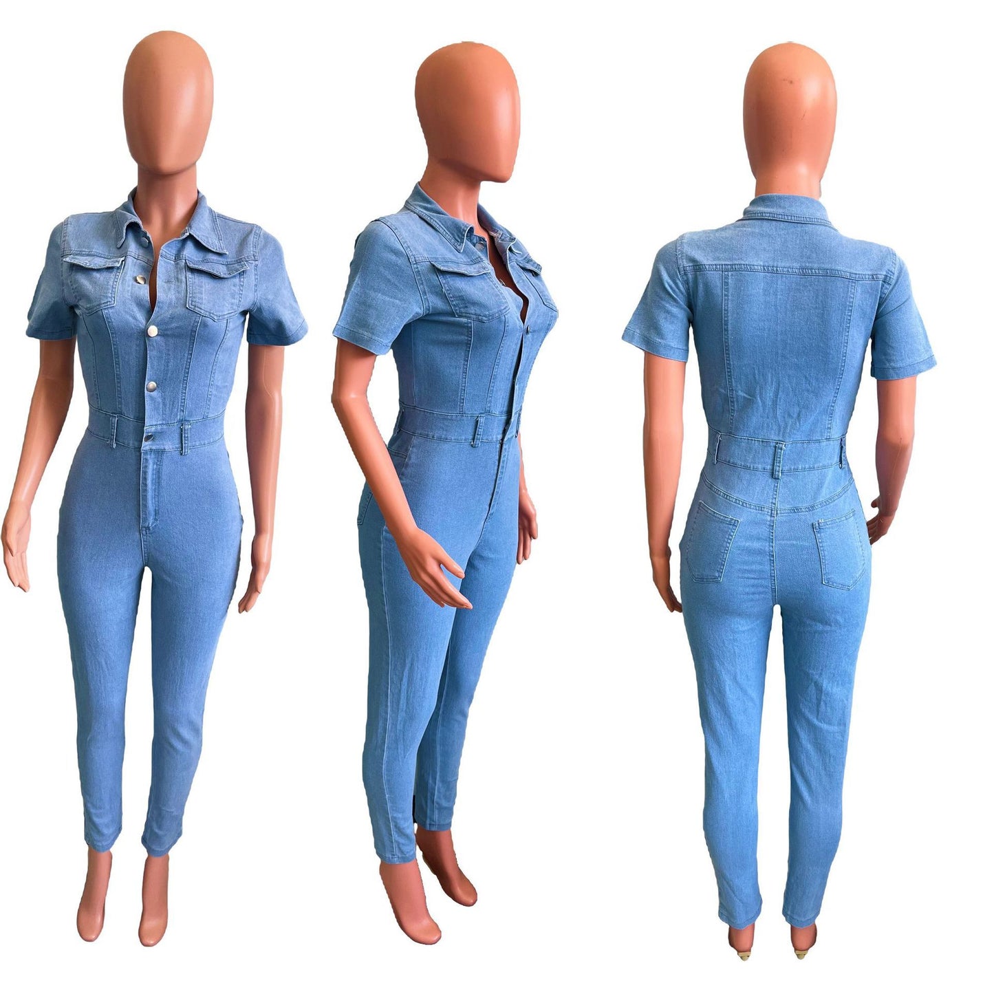 Fashion Skinny Denim Jumpsuit Women's Jeans