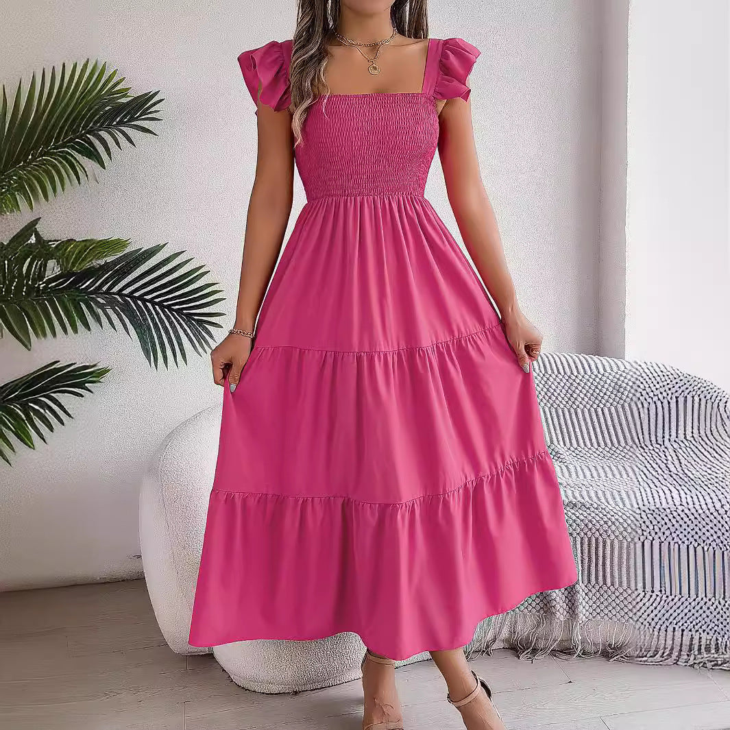 Summer Casual Sleeveless Pleated Long Layered Dress