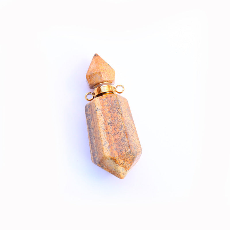 Natural Crystal Perfume Bottle Chain Pendant