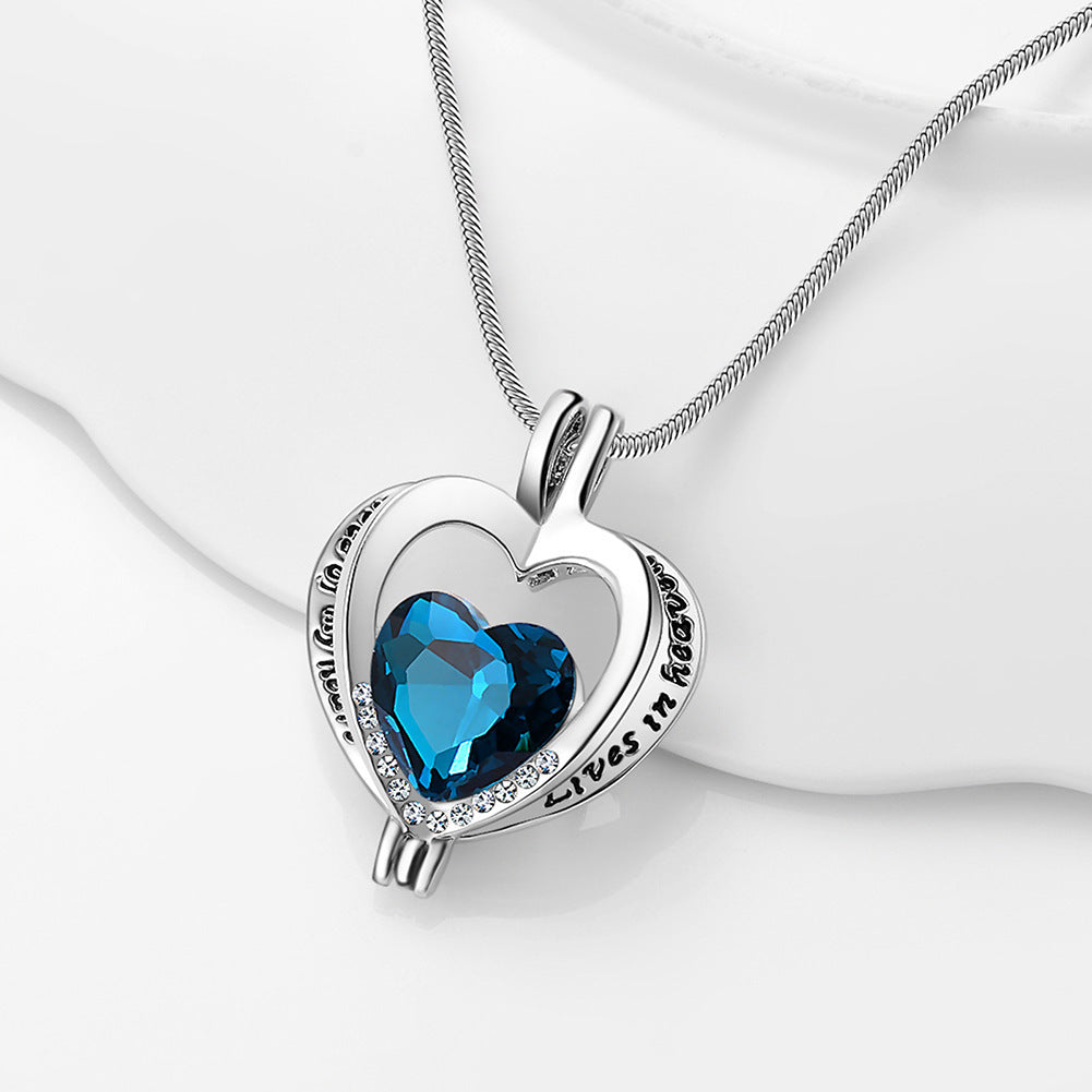 Alloy Heart-shaped Gemstone Women's Necklace