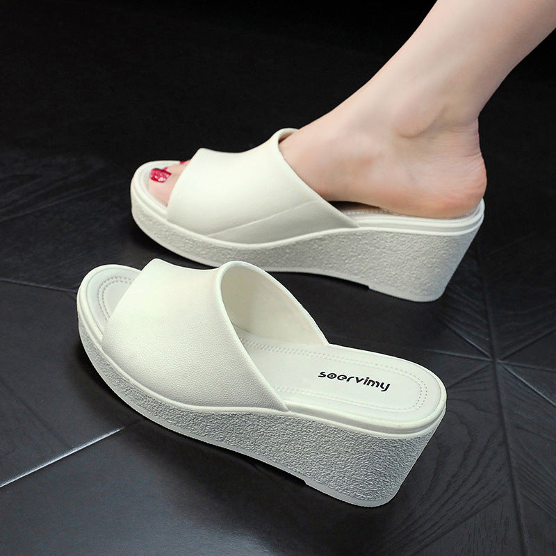 High Heel Slippers Women's Platform Wedge Non-slip