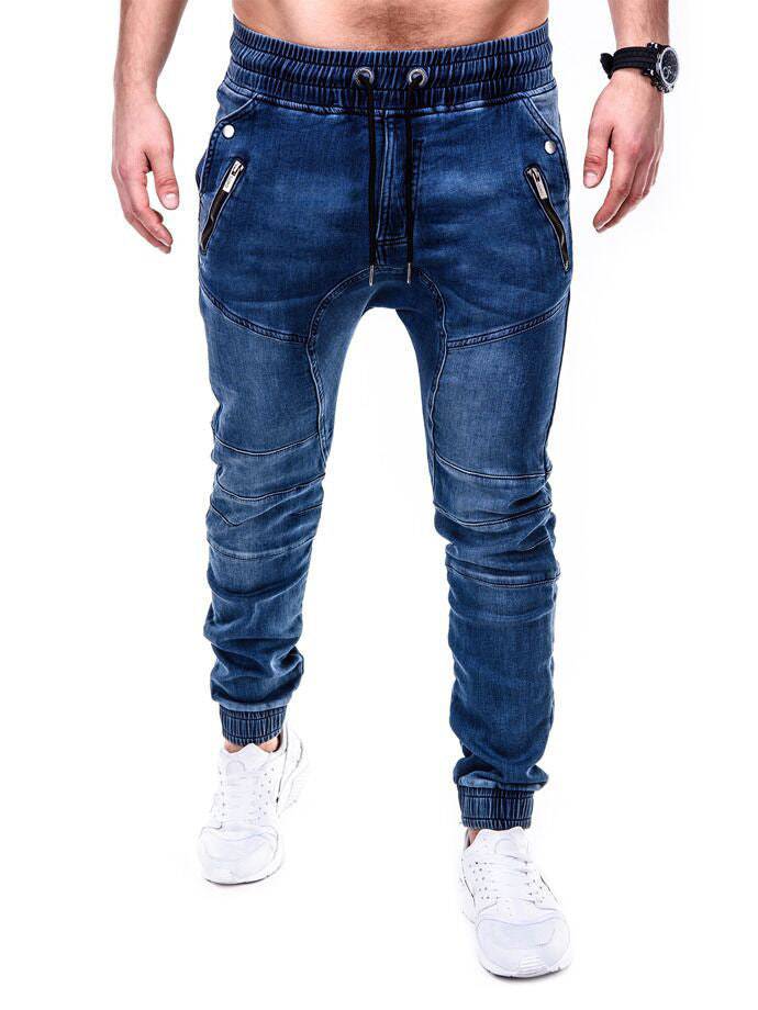 Washed Denim Casual Pants Bunch Jeans