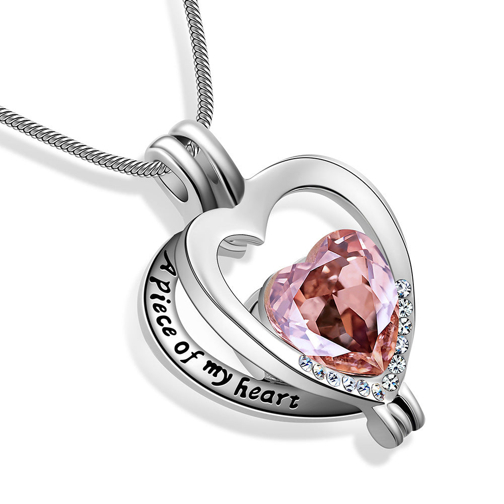 Alloy Heart-shaped Gemstone Women's Necklace